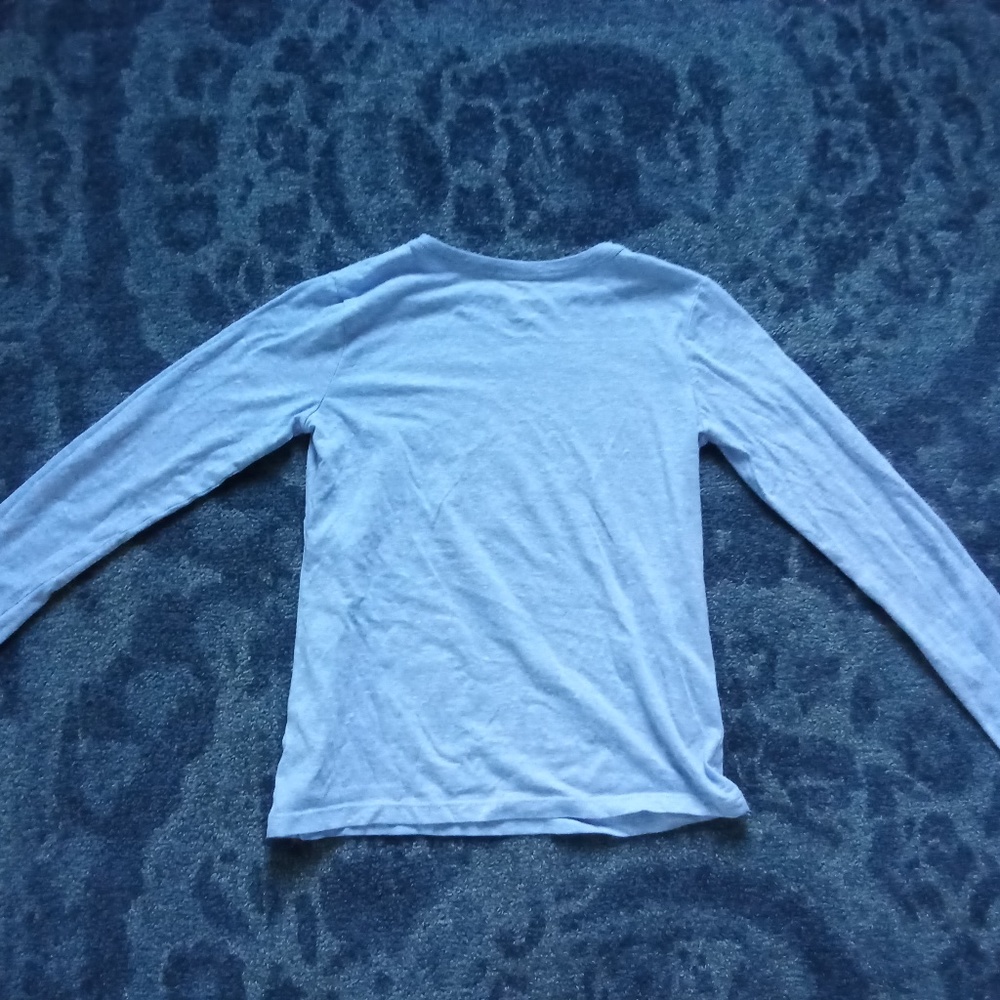 girls Periwinkle and silver snowflake  long sleeve shirt J crew size large 10-12
